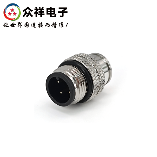 M12-注塑款公头 带短屏蔽