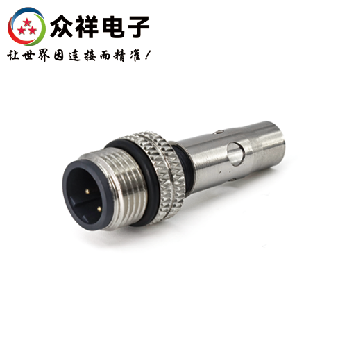 M12-注塑款公头 带长屏蔽